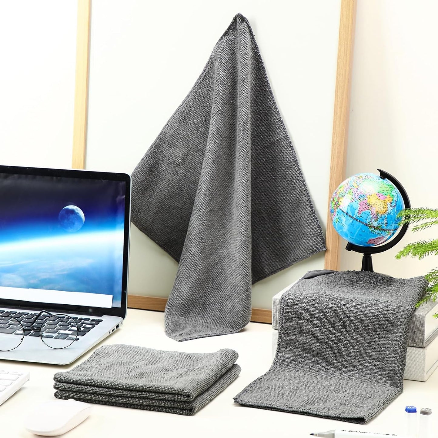 4 Pcs 15" x 15" Magnetic Cleaning Cloth Dry Erasers for White Boards Extra Strong Magnetism Microfiber Whiteboard Eraser for White Boards Blackboards Classroom Home Reusable Washable