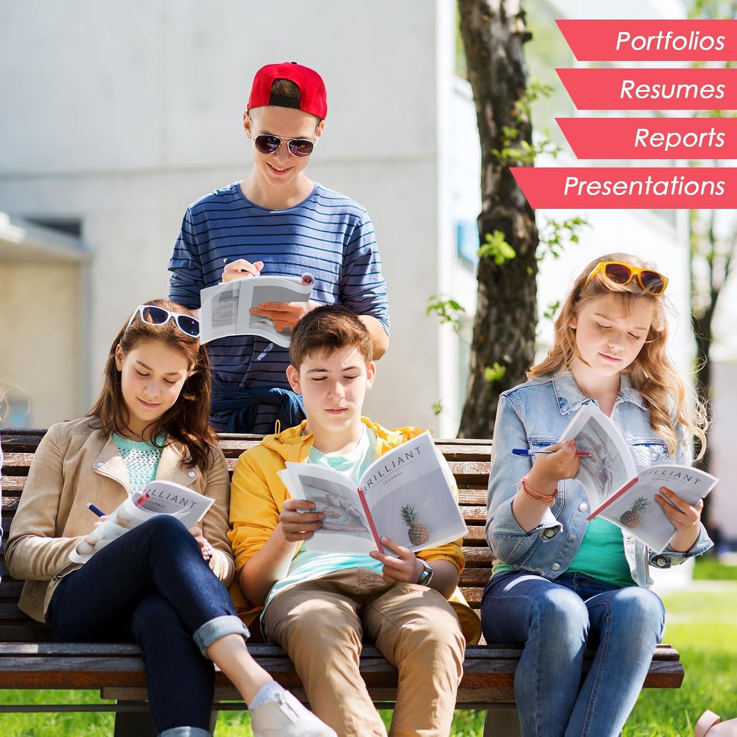 Thenshop 100 Pcs Clear Report Covers with Sliding Bars Sliding Bar File Folder Binder Plastic Report Folder for File Paper Book Resume Letter Office, 30 Sheet Capacity (Red)