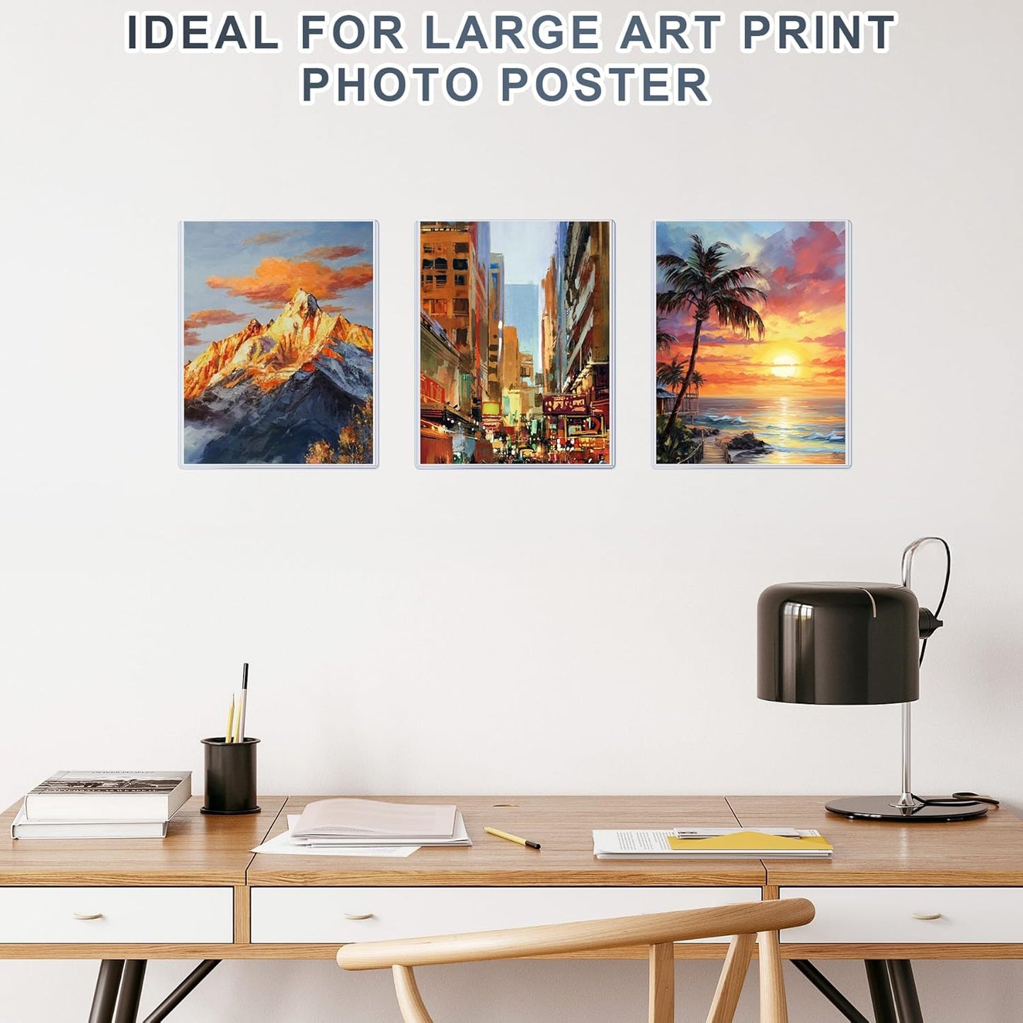 10PCS 11" x 14" Rigid Print Protectors Hard Plastic Sheet Page Protectors Heavy Duty Top Loading Menu Covers Poster Sleeves Clear Plastic Paper Sleeves for Magazine Prints Photo Document