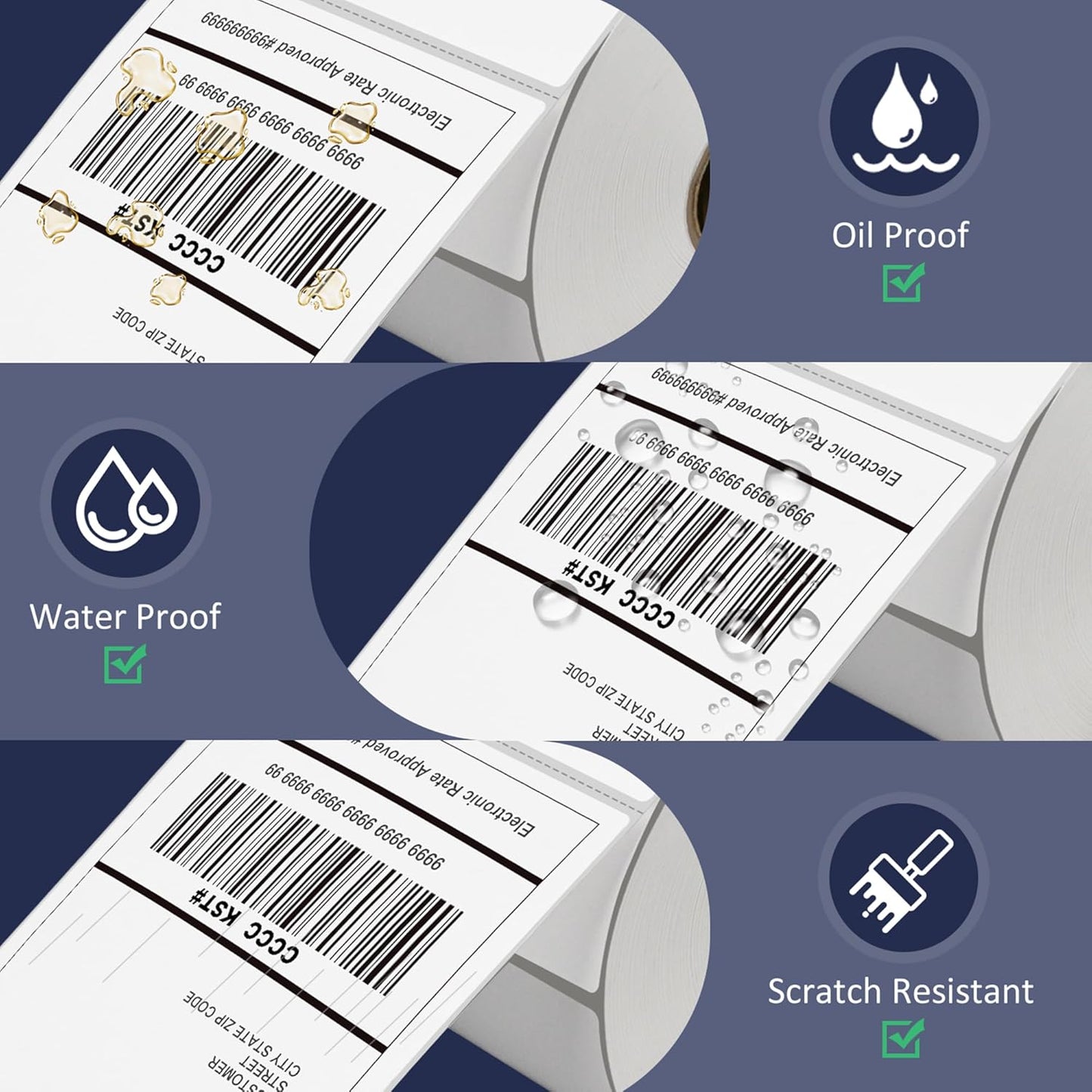 L LIKED 16 Rolls 4" x 6" Direct Blank Thermal Shipping Labels with 450 per Roll - Compatible with Zebra 2844 ZP-450 ZP-500 ZP-505 (16 Rolls - 7200 Labels)