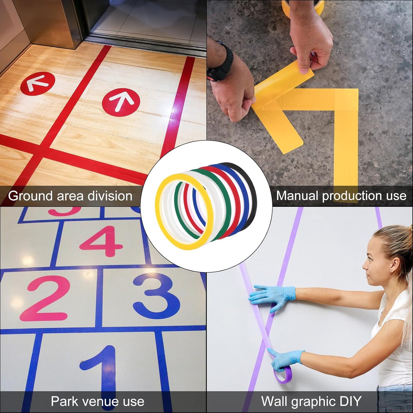 uxcell 1/4" x 60 Yard Graphic Tape Whiteboard Grid Marking Tape Pinstripe Chart Line, Green