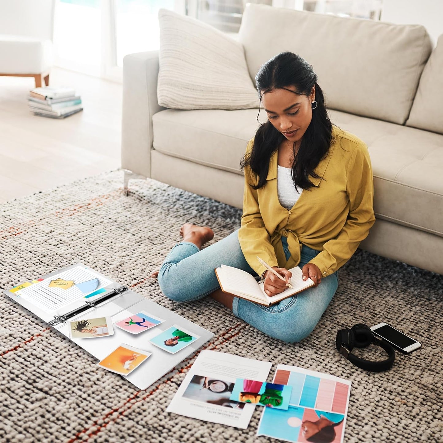 Samsill 1 Inch 3 Ring Binders, Made in USA, Economy Round Ring, Clear View Cover, 200 Sheet Capacity - for School, Home, Office - White, 4 Pack