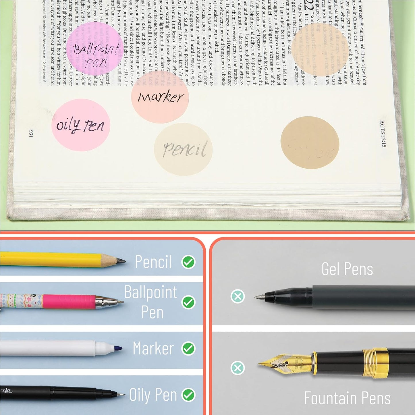 Mr. Pen- Transparent Sticky Note Set, 560Sheets, Colorful, Round Transparent Sticky Notes Set