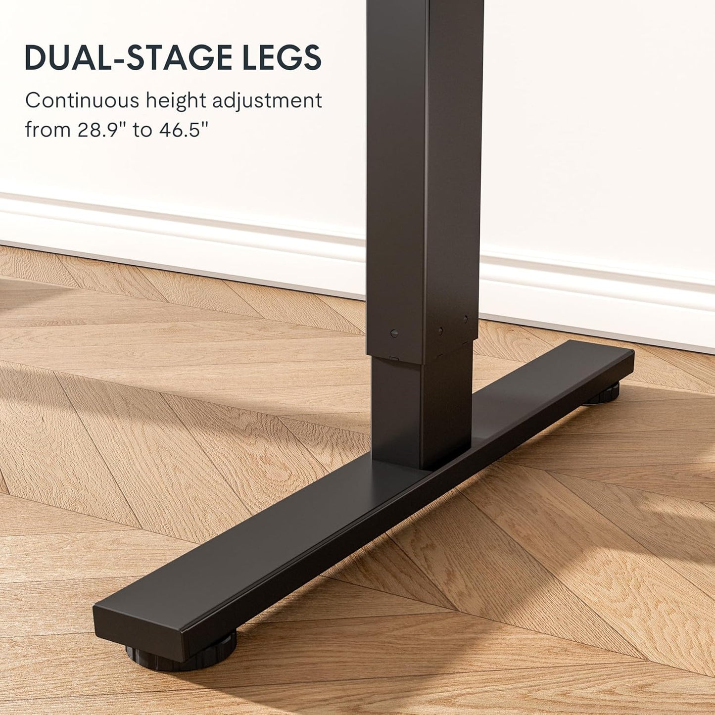 FLEXISPOT EN1 One Piece Standing Desk 48 x 24 Inches Electric Stand Up Desk for Home Office (Black Frame + Black Top)