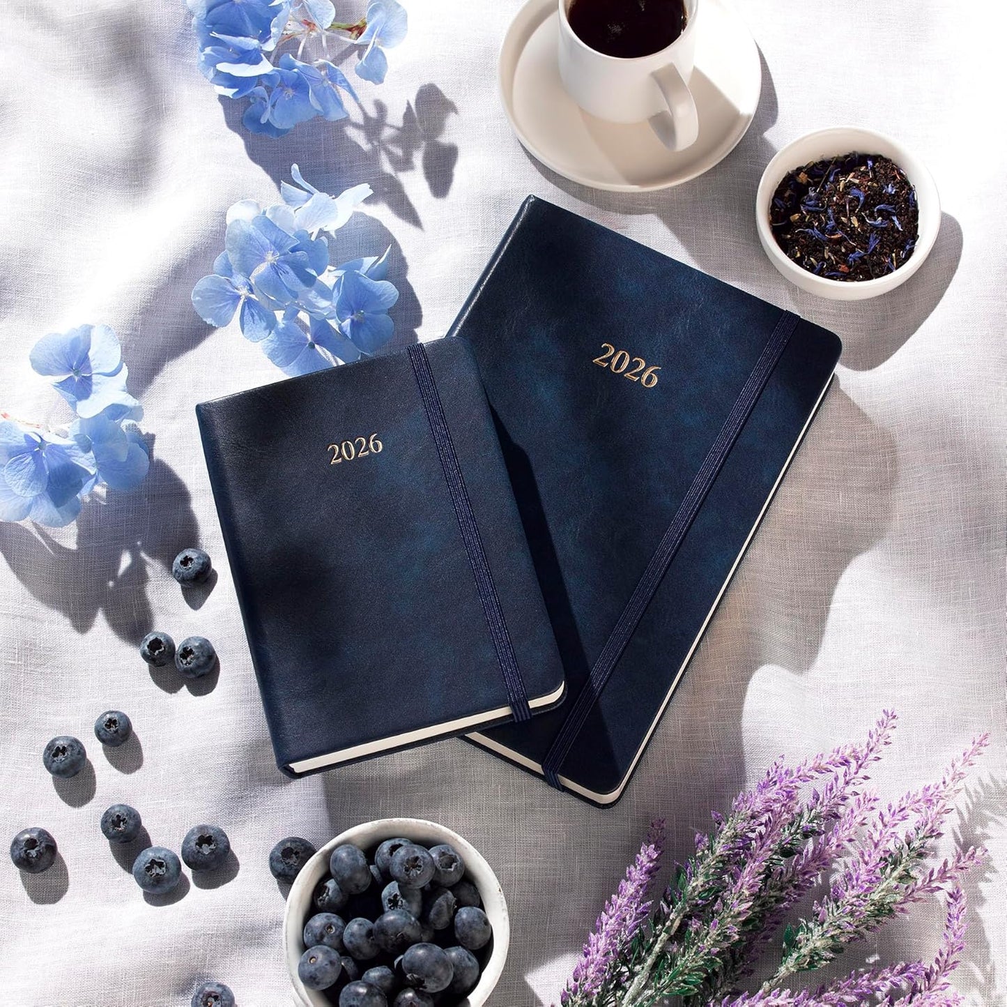 Wykeham's Executive 2026 Daily Journal Planner – US Public Holidays & Format – Customization Available (Royal Blue, A6)