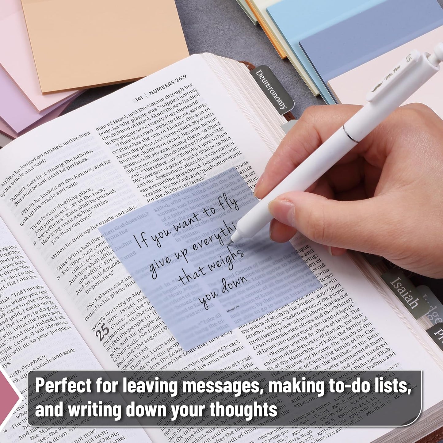 Mr. Pen- Transparent Sticky Notes, 3”x3”, Dreamy Pastel, 12 Pads, 600 Sheets, See Through Sticky Notes