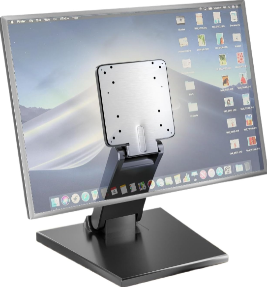 Jakeko Lay Flat Low Profile Monitor Stand – Adjustable Ergonomic Desktop Mount for 14–24" Screens with 100x100mm VESA Support