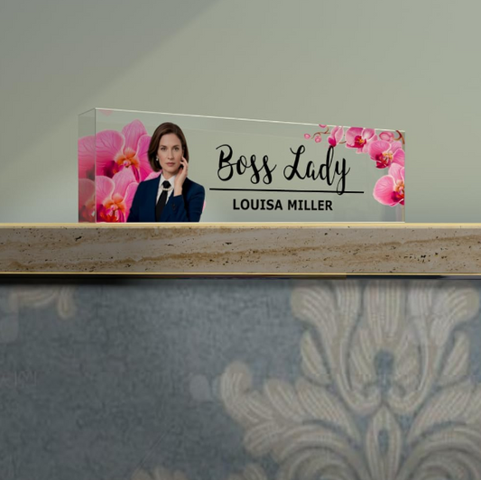 Personalized Photo Acrylic Desk Name Plate Review | Custom Engraved Name & Title for Office, Teachers, and Lawyers