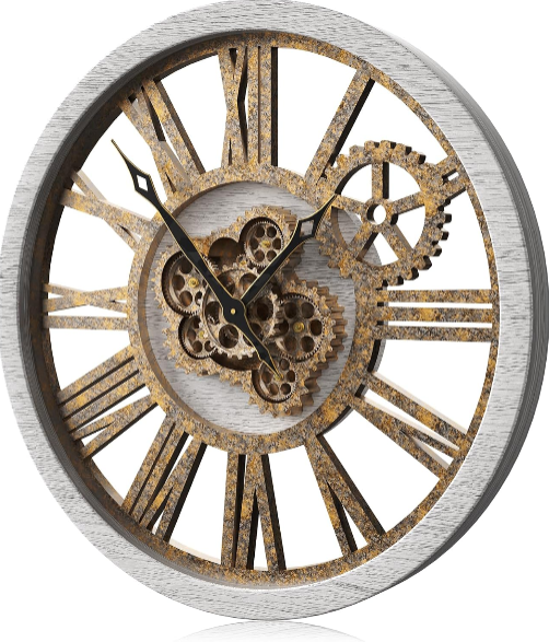 The B-Style Large Wall Clock Review – Oversized Moving Gear Farmhouse Clock for Rustic Industrial Home Décor