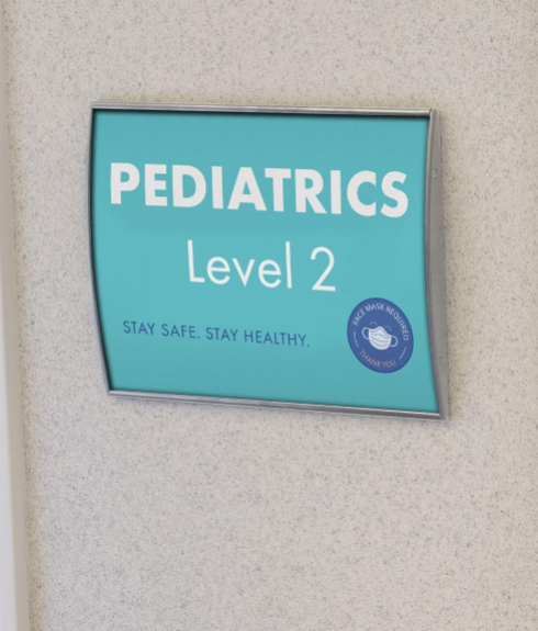 Set of 2 Silver Aluminum Door Sign Holders with Non-Glare Lens for 8.5 x 11 Displays