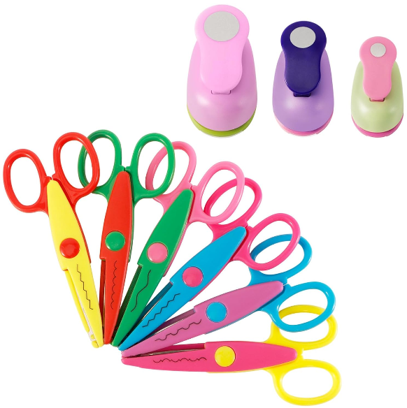 Hole Punch and Craft Scissor Set Review | 9-Piece Decorative Edge Scissors and Circle Paper Punches for Kids and Adults