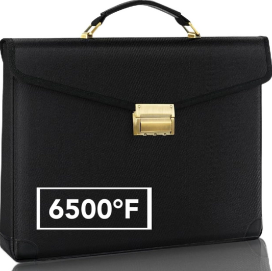 Upgraded 6500°F Fireproof Document Bag with Lock – Waterproof Safe Storage for Cash and Valuables