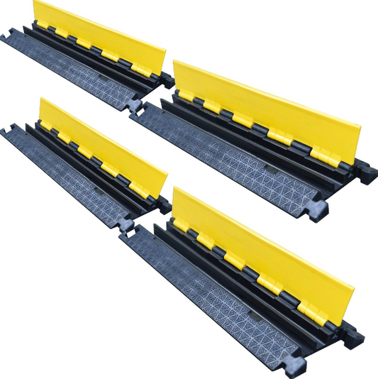 Heavy-Duty Rubber Cable Protector Ramp – 22,000 lbs Load Capacity Floor Cable Cover