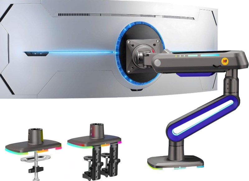 Designer Gaming Monitor Arm Review: Heavy Duty RGB Monitor Mount for 32–60 Inch Screens