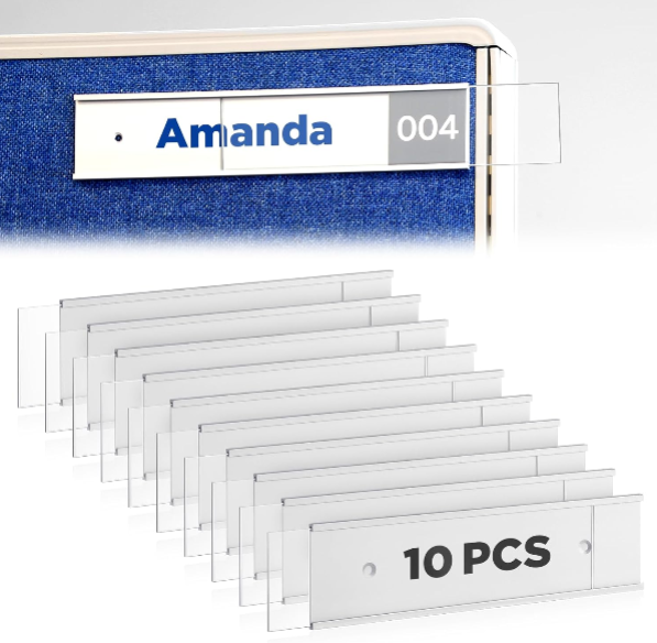 Thyle 2 x 8 Inch Aluminum Wall Nameplate Holder Set: Professional Door Sign Solution for Offices