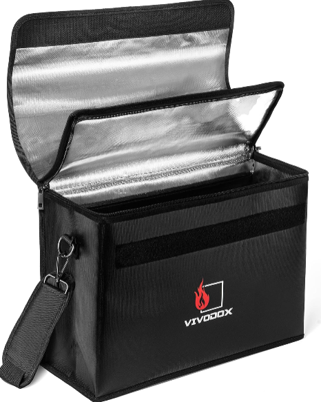 Fireproof Document Bag Large 17 x 12 x 6 – Waterproof Storage Briefcase for Legal Documents and Valuables