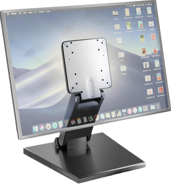 Jakeko Lay Flat Low Profile Monitor Stand: Adjustable Ergonomic Desktop Mount for 14–24" Screens with 100x100mm VESA Compatibility