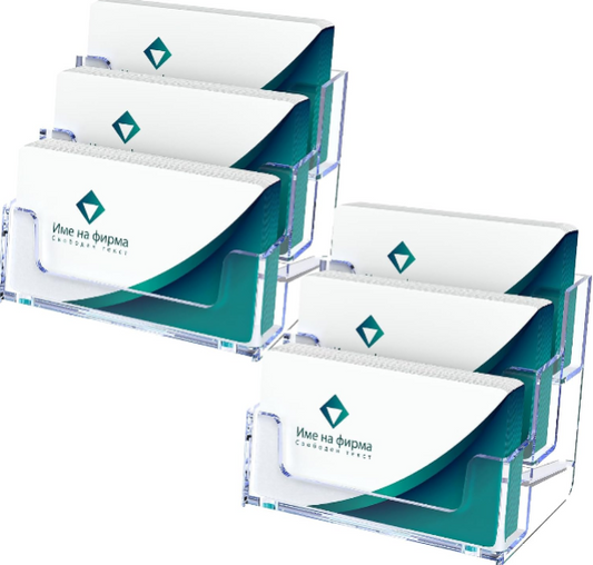 Acrylic Business Card Holder for Desk – Clear 3-Tier Card Stand for Office, Exhibitions, and Professional Displays