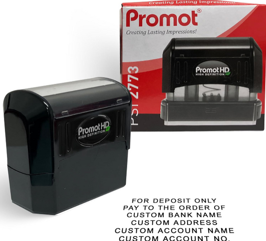 Promot Pre-Inked Custom Deposit Stamp Review – Personalized 6-Line Stamp for Banks and Business Efficiency