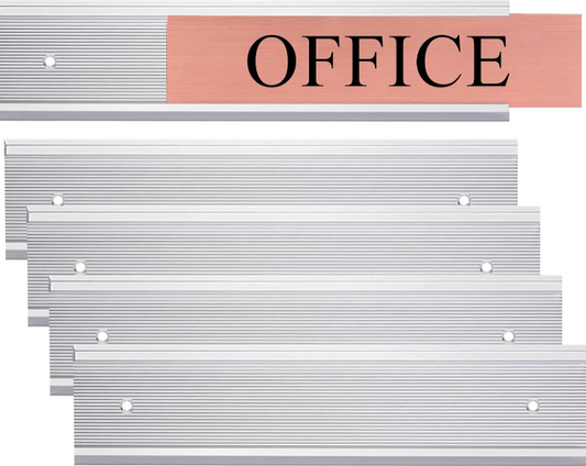 SINYUDUN Aluminum Wall or Door Name Plate Holder 2x8: Office Door Sign Holders 5 Pack