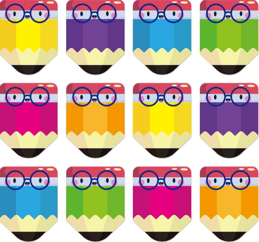 FaCraft 36PCS Classroom Name Plates – Colorful Pencil Desk Name Tags for Students