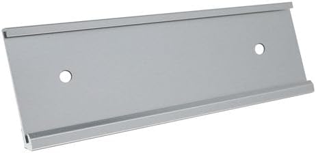 2x8 Executive Name Plate Holder, Silver Aluminum Adhesive Door Mount for Wall Plaques, Mailbox Signs and Cubicles | Made in USA