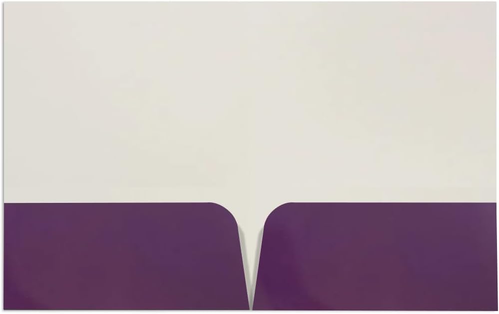 JAM PAPER Custom Printed Semi-Gloss Folders with Round Corner Pockets - Personalized Logo & Text - 12pt C1S - Purple - 100/Pack