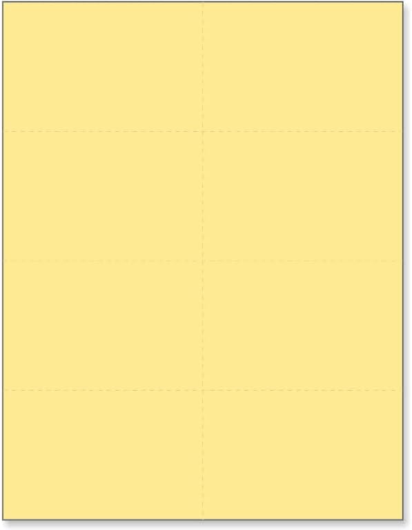 Limited Papers (TM) 8.5x11 Perforated Paper, 20/50 Pound, 75 GSM, Variety of Perforation Sizes and Colors, for Forms, Tickets, Postcards, Business Cards. (Buff, 8 up)