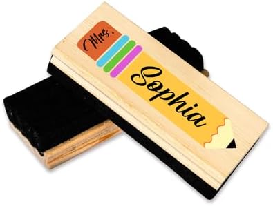 Personalized Name Chalkboard Eraser for Teachers – Dry Erase Board Cleaner –Back to School Supplies and First Day of School Gift- Custom Name