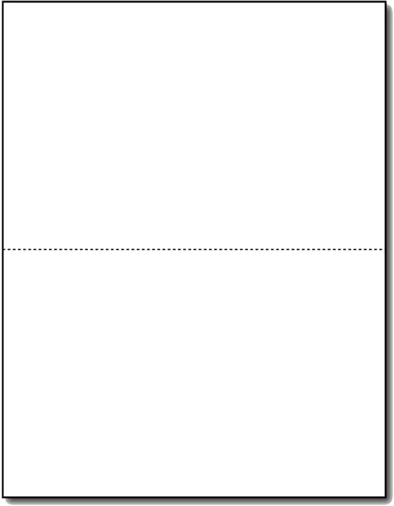 Limited Papers (TM) 8.5x11 Perforated Paper, 20/50 Pound, 75 GSM, Variety of Perforation Sizes and Colors, for Forms, Tickets, Postcards, Business Cards. (White, 2 up - horizontal 5.5”)