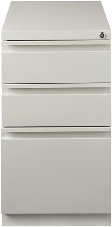 Scranton & Co 3-Drawer Modern Metal Mobile Pedestal File Cabinet in Light Gray