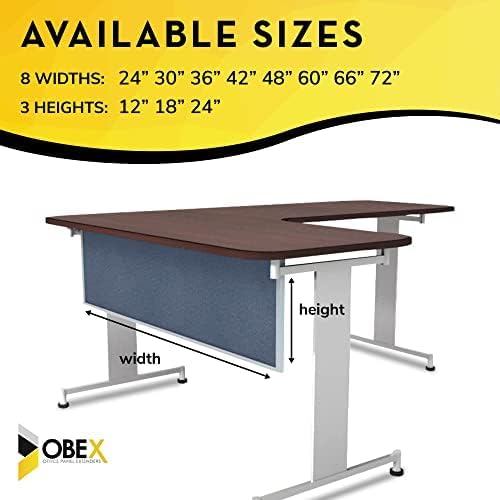 OBEX Acoustic Table Mounted Modesty Desk Privacy & Sound Absorbing Panel for Office Cubicles, 24" x 42", Twilight