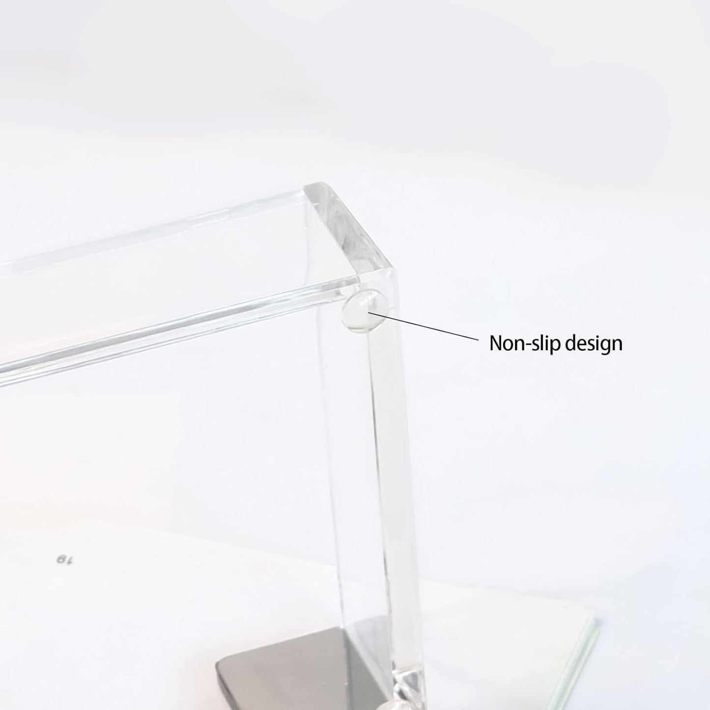 MultiBey Sticky Notes Memo Pad Holder Dispenser Silver Acrylic Transparent Sticky Note Pad Desk Supplies Organizer Accessories for Office Home Schools (Silver)