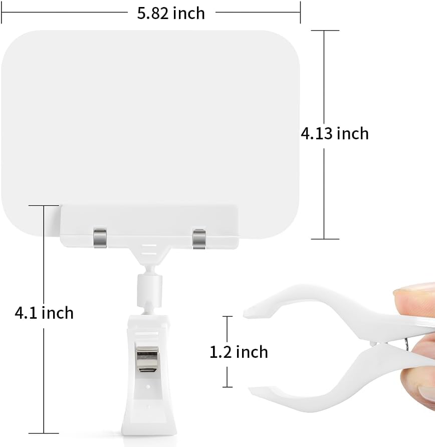 Mlici Mini Plastic Chalkboard Sign with Clip, 8 Pack Small Dry Erase Whiteboard 5.8 x 4.1 Inch - Double Sided Reusable Message Board for Kids, Classroom, Supermarket, Party - for Liquid Chalk Markers