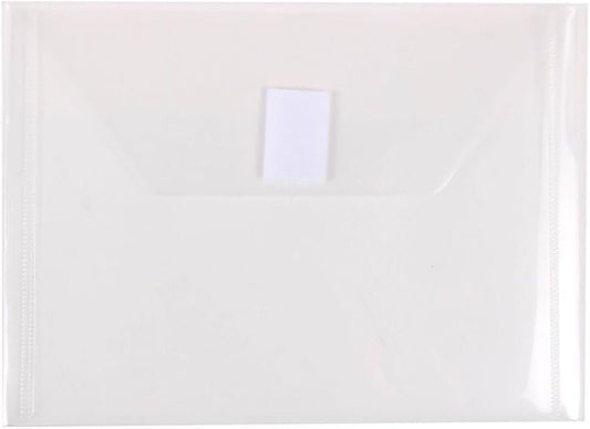 JAM PAPER Plastic Envelopes with Hook & Loop Closure - Index - 5 1/2 x 7 1/2 - Clear - 3/Pack