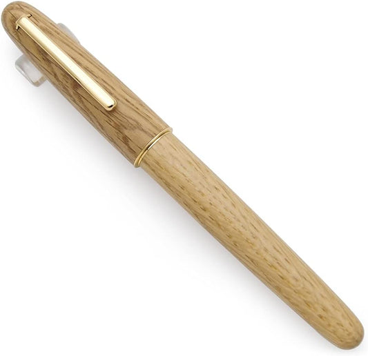 JINHAO 9036 Natural Wood Fountain Pen Handmade Ink Pen (Fine Nib 0.5mm, Oak Wood)