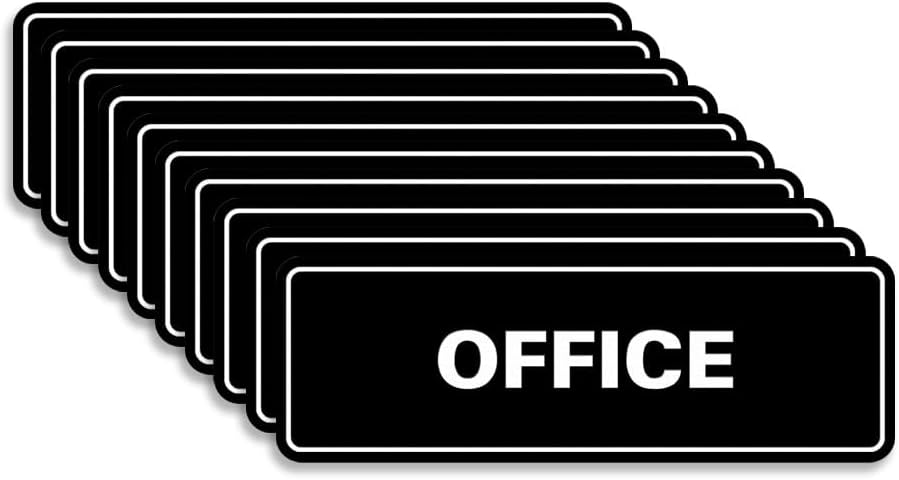 Signs ByLITA Standard Office Sign - Professional Business Signage - Easy to Install (Black) - Medium 10 Pack