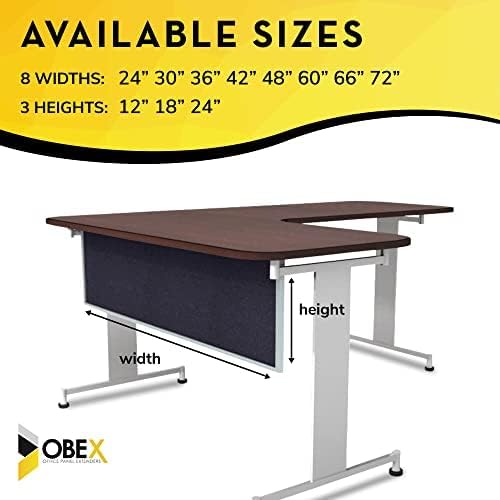 OBEX Acoustic Table Mounted Modesty Desk Privacy & Sound Absorbing Panel for Office Cubicles, 18" x 48", Slate