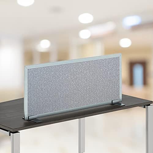 OBEX Acoustical Free Standing Privacy Screen, Cubicle Accessories Desk Privacy Panel, Desk Dividers for Office, Office Furniture Partitions Portable Sound Proof Dividers, 18" x 48", Overcast