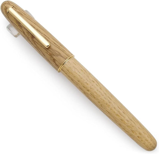 JINHAO 9036 Natural Wood Fountain Pen Handmade Ink Pen (Medium Nib 0.7mm, Oak Wood)
