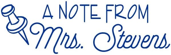 Custom Self-Inking Teacher Stamps | 49 Designs | Fun Phrases | Grading Made Easy | Classroom and Library Book Stamps (Note From Pin, Xtra Wide)