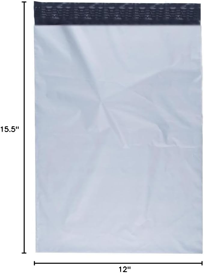 FungLam Poly Mailers (12x15.5 inches, 200 bags) - Silver, Plastic, Self-Seal