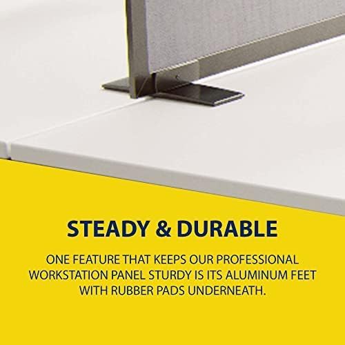 OBEX Acoustical Free Standing Privacy Screen, Cubicle Accessories Desk Privacy Panel, Desk Dividers for Office, Office Furniture Partitions Portable Sound Proof Dividers, 12" x 60", Graphite