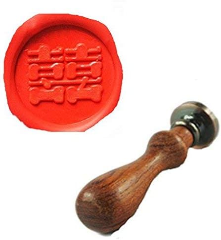 21 Styles Decorative Chinese Character Double Happiness Wings Symble Wax Seal Sealing Stamp Curlicue Wedding Invitations Christmas Gift Cards Embellishment Cutomize Seal Stamp Rosewood Handle Set