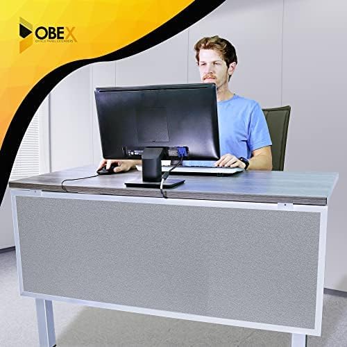 OBEX Acoustic Table Mounted Modesty Desk Privacy & Sound Absorbing Panel for Office Cubicles, 18" x 60", Overcast