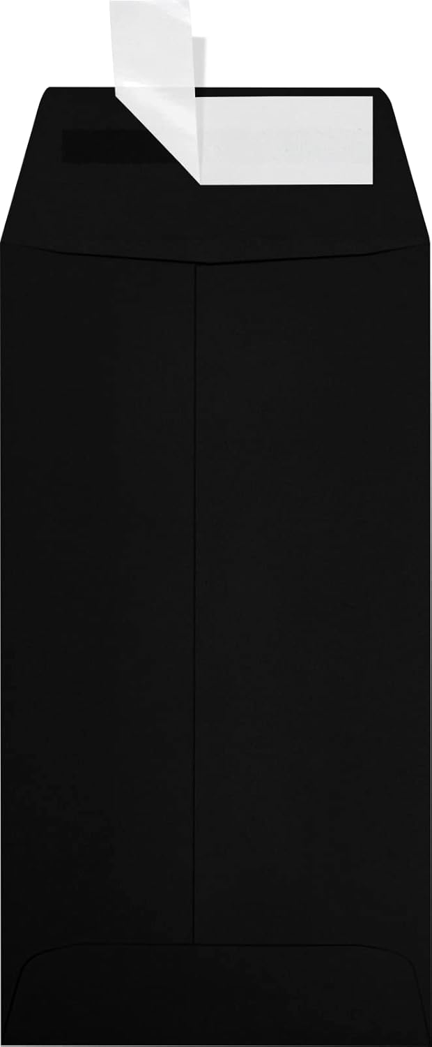 LUXPaper #7 Coin Envelopes | Peel & Press | 3 1/2" x 6 1/2" | Midnight Black | 80lb. Text | 50 Qty