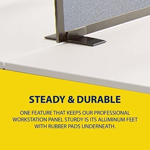 OBEX Acoustical Free Standing Privacy Screen, Cubicle Accessories Desk Privacy Panel, Desk Dividers for Office, Office Furniture Partitions Portable Sound Proof Dividers, 24" x 24", Overcast
