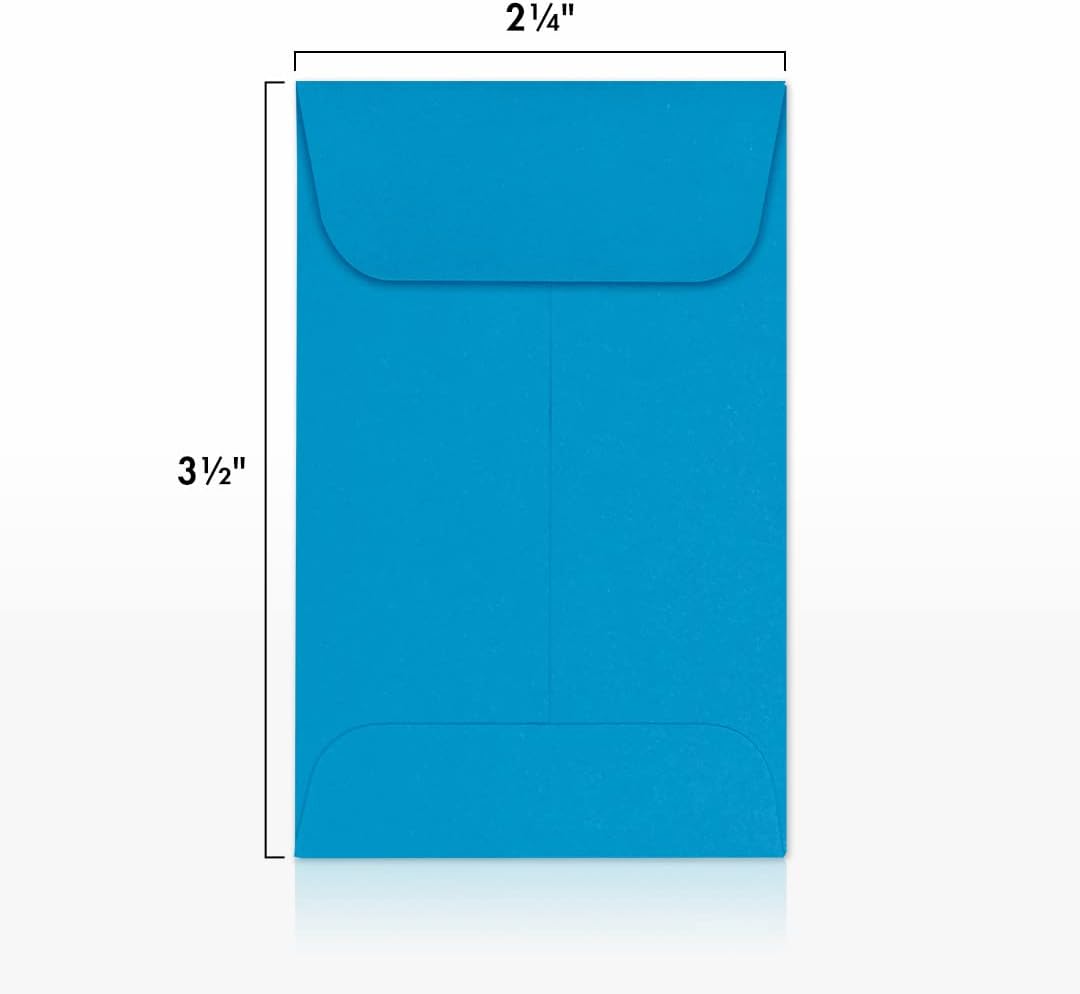 LUXPaper #1 Coin Envelopes | 2 1/4" x 3 1/2" | Pool Blue | 80lb. Text | 250 Qty