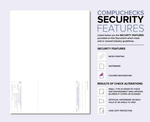 Business Voucher Check Stock - Computer Laser Checks - 1000 Sheets, Check on Bottom, Platinum Pinstripe