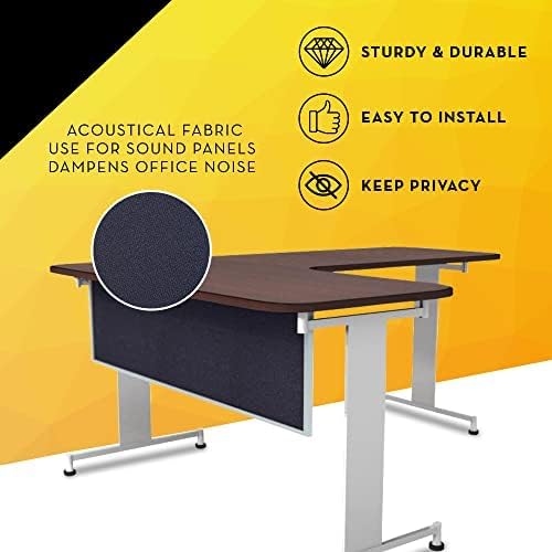 OBEX Acoustic Table Mounted Modesty Desk Privacy & Sound Absorbing Panel for Office Cubicles, 24" x 60", Slate